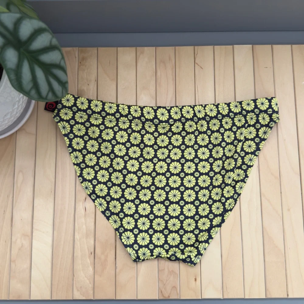 Men's Navy & Yellow Floral Swim Briefs